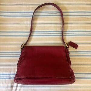 Authentic Coach Red Leather Shoulder Bag - a classic!